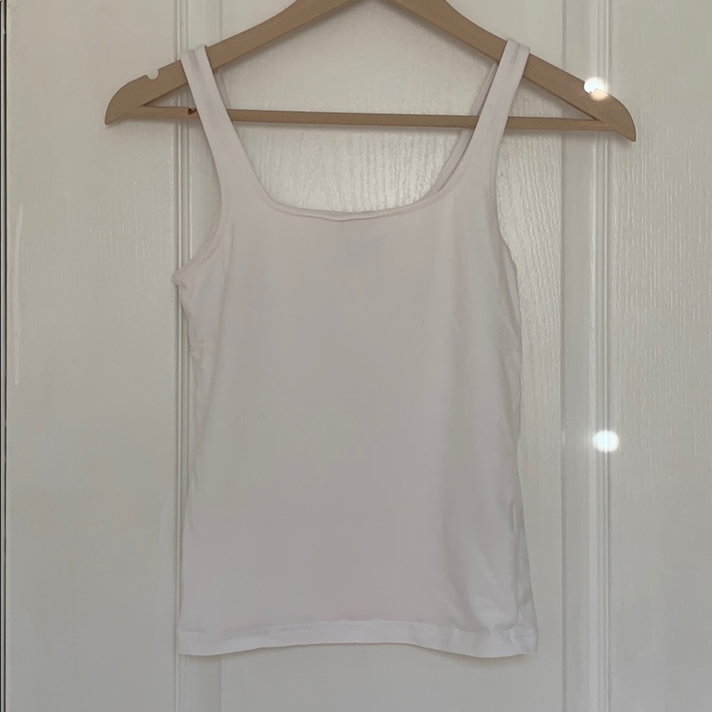 FREE w/ any purchase - White square-neck tank top